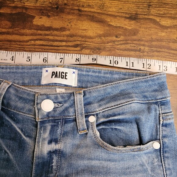 PAIGE Jeans Size 25 Verdugo Ankle Skinny Low Rise Raw Step Hem Rica - Picture 7 of 12